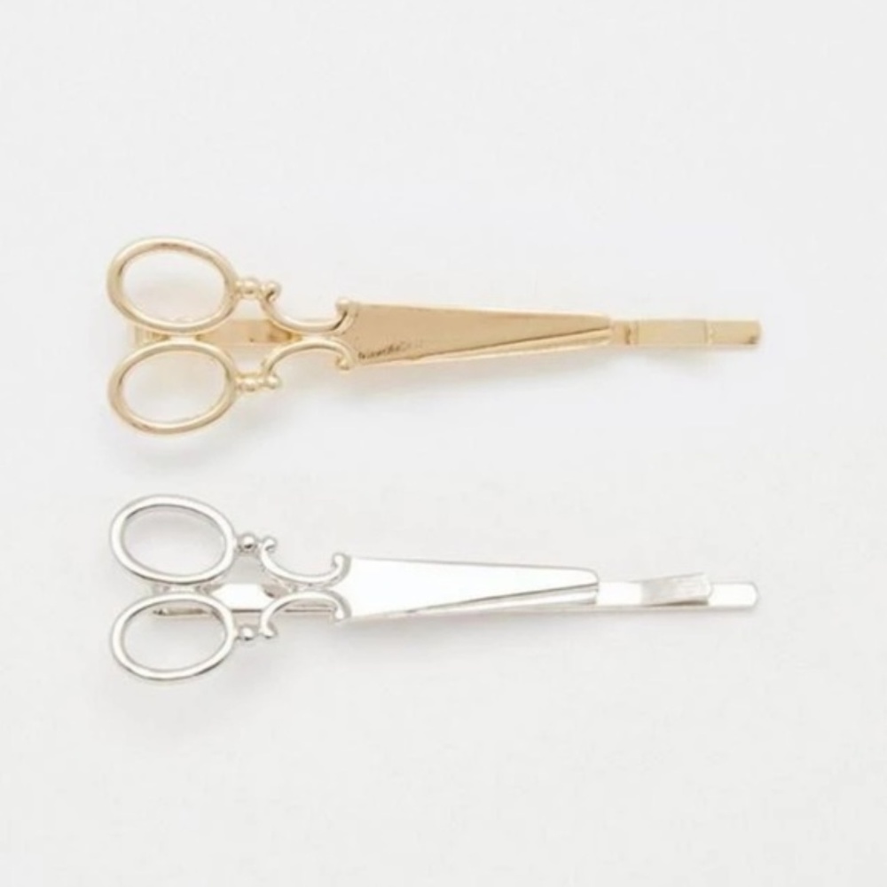 Gold Scissors Bobby Pin Hair Clip Barrette - Picture 6 of 6